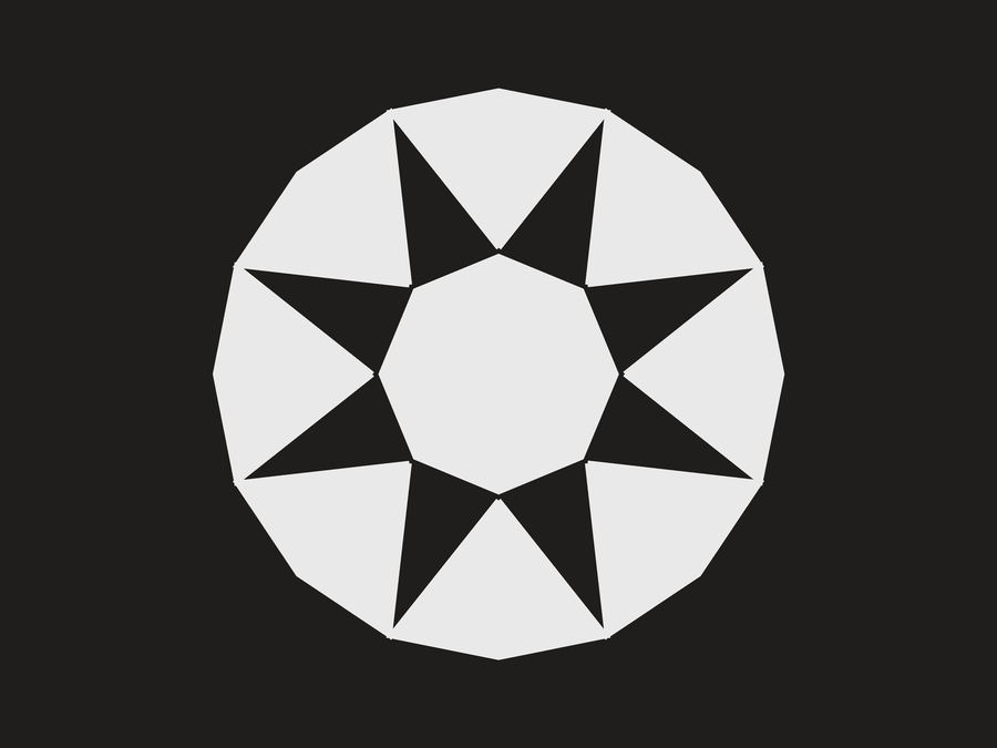 Line drawing of a brilliant-cut gemstone, seen from above